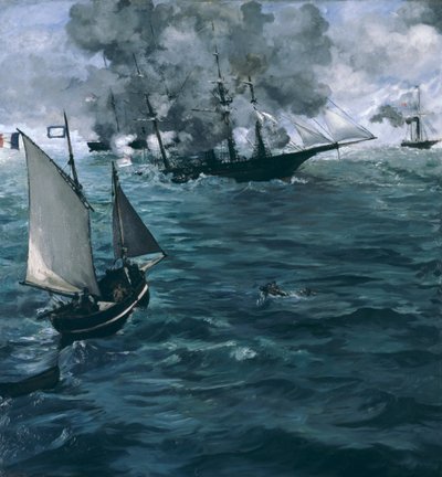 The Battle of the U.S.S. Kearsarge and the C.S.S. Alabama by Édouard Manet